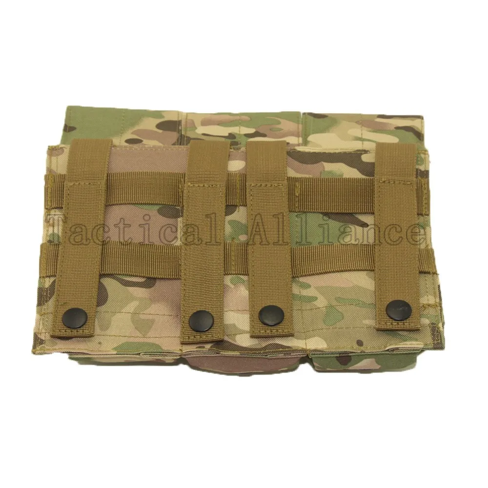 Airsoft Molle Тактический военный Molle Зажим для ремня тройной M4 AR 5,56. 223 Mag подсумок сумка охотничий пистолет 3 сумки