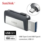Двойной USB-флеш-накопитель SanDisk Ultra, USB Type-C, 256 ГБ, 128 ГБ, флеш-накопитель USB 3,1, 64 ГБ, мини-USB-накопитель, 32 ГБ, 16 ГБ, флеш-накопитель Bellek SDDDC2