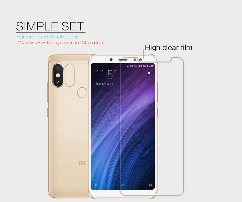 2 шт./лот для xiaomi redmi note 5 NILLKIN суперпрозрачная защитная пленка против отпечатков