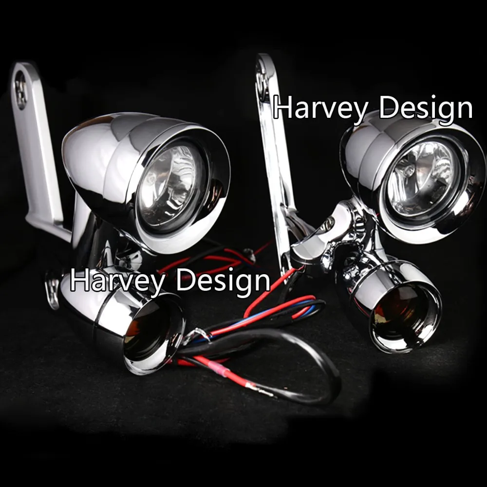 Хромированные обтекатели устанавливаемые фары с поворотниками Для Harley Touring Street