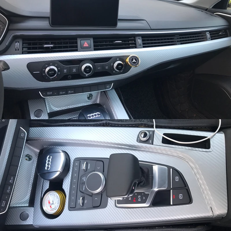 Для Audi A4 A5 B9- внутренняя Центральная панель управления дверная ручка 3D/5D наклейки из углеродного волокна наклейки аксессуары для стайлинга автомобилей