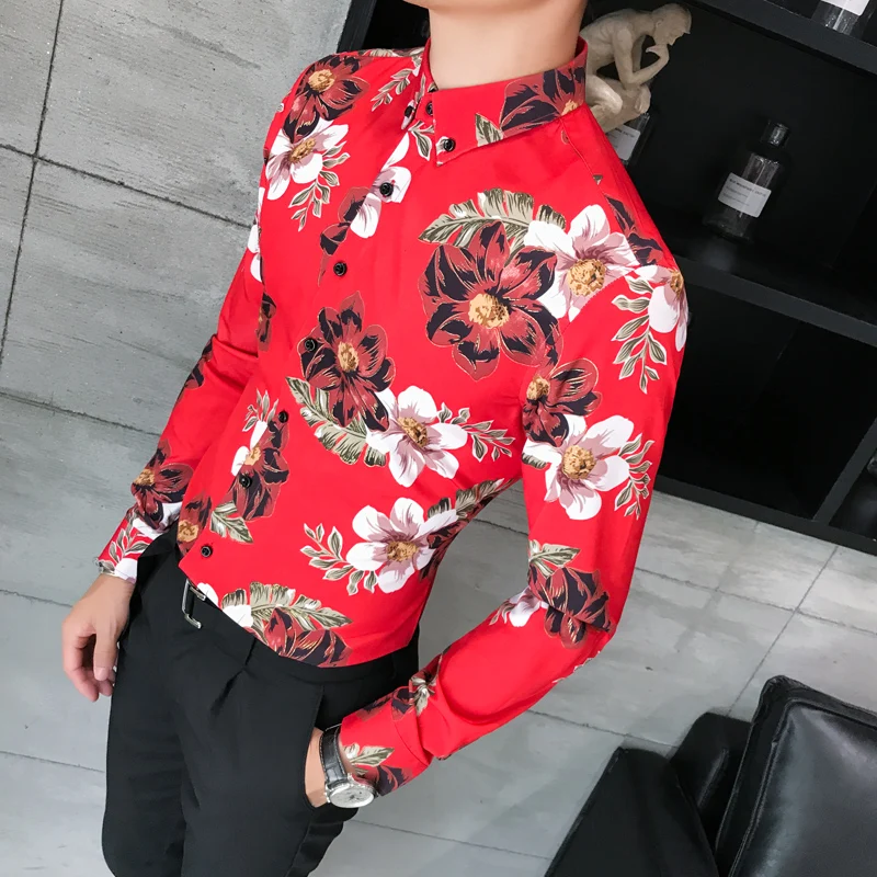 Британский стиль рубашка Для мужчин модные 2019 Осень Новый Slim Fit Мужчин's рубашки