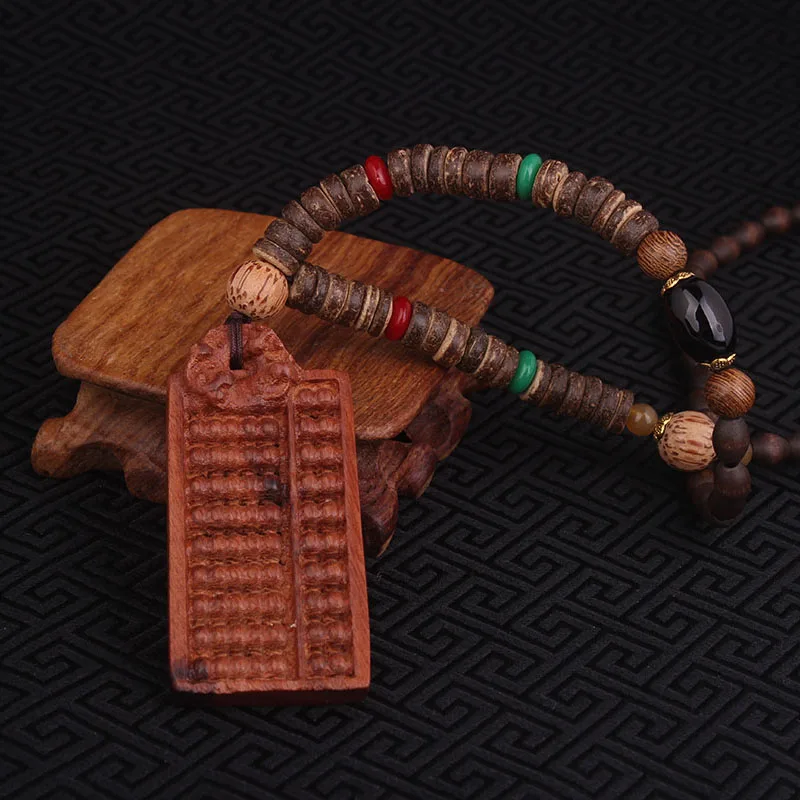 Модное квадратное деревянное этническое китайское ожерелье abacus из массива