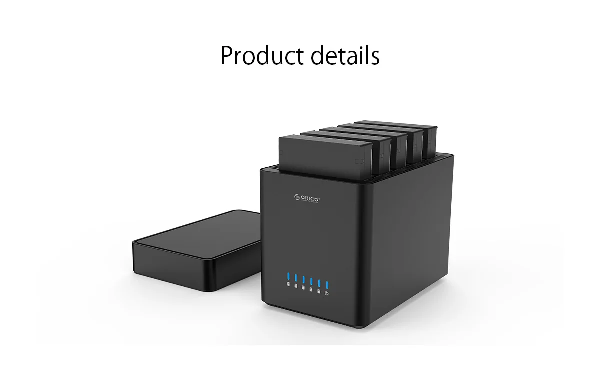 ORICO 5 отсек магнитного типа 3,5 дюймов type-C жесткий диск Корпус SATA3.0 3,5 в HDD Чехол Поддержка UASP 12V6. 5A мощность макс 50 ТБ