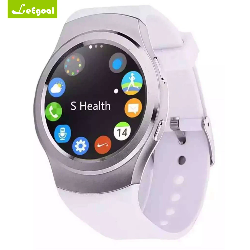 Leegoal Smart watch android heart rate monitor remote control music round Wristband smartwatch for ios smartphone | Электроника