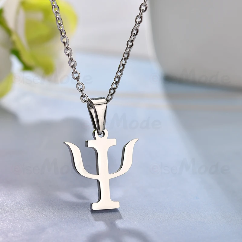 Женское колье ELSEMODE из нержавеющей стали 316L с буквенным символом PSI Ювелирное