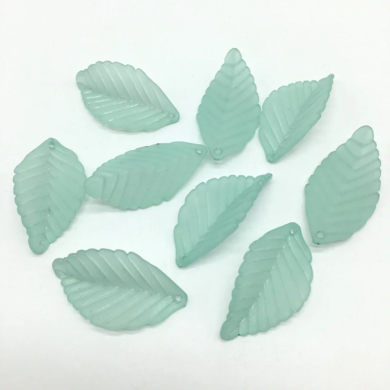 mint green Акриловые Пластик Прозрачный матовый оставьте бисер мягкой искусственной военно-морской флот бисер Подходит для ювелирных изделий DIY аксессуары 31*18 мм 30 шт./пакет - Цвет: mint green