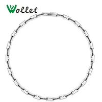 wollet jewelry stainless steel letter h necklace for men women silver color no plating simple design