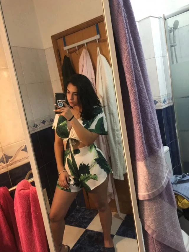 ZAFUL Женские комплекты с принтом в виде листьев и шортами Комплект из двух частей с глубоким вырезом с короткими рукавами и высокой талией