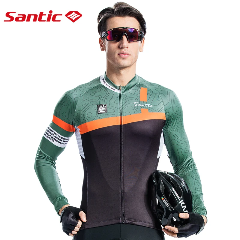 Футболка Santic мужская с длинным рукавом Джерси для велоспорта Pro Fit дышащая