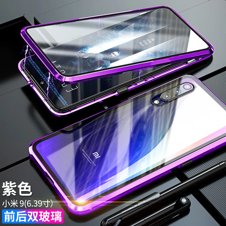 Mzxtby металлический магнитный адсорбционный чехол для Xiaomi 9 9T Mi9se Redmi Note7 K20 pro Чехол двусторонний стеклянный Магнитный чехол