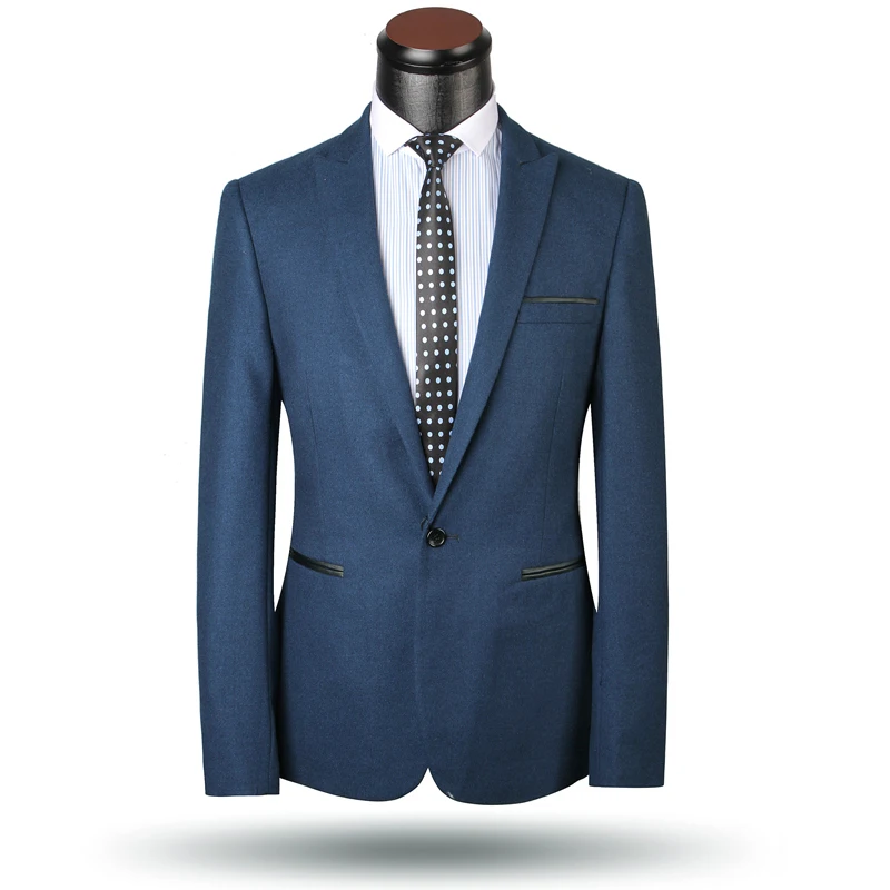 Newest fashion Korean men suits blue tuxedos for weddings 2 pieces one button boss | Мужская одежда