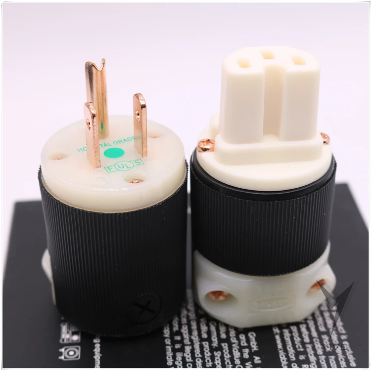 Hubwell HBL8215C YIVO HIFI DIY Латунь США разъем аудио Больница класса IEC женский Американский стандарт Мужской Разъем питания