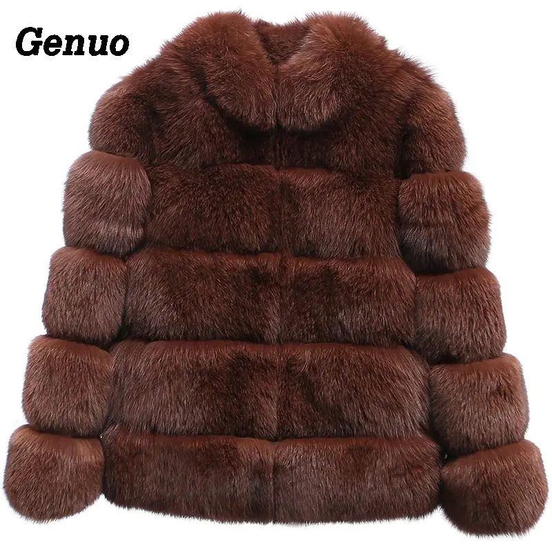 Женская шуба из искусственного меха теплая Повседневная большого размера с