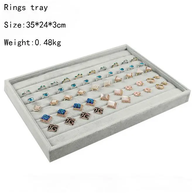 rings tray Классические бархатные лотки для ювелирных украшений ювелирные изделия Органайзер для хранения ювелирных изделий Дисплей держатель, браслеты кольца серьги нефрит Pendan Box Дело - Цвет: rings tray
