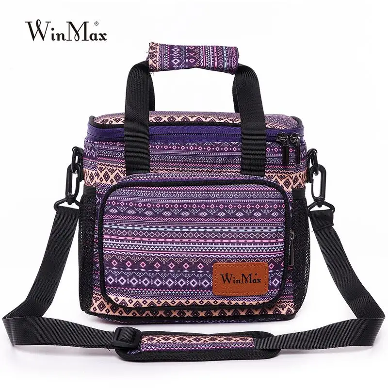 purple lunchbag Winmax Модная Портативная изолированная сумка для ланча, Термосумка для еды, пикника, сумки-холодильники для ланча, для женщин, детей, мужчин, сумка-холодильник для ланча, сумки - Цвет: purple lunchbag