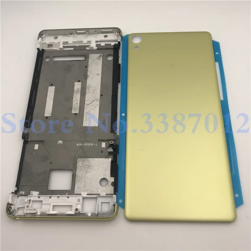 Полный корпус средняя передняя рамка Корпус для sony Xperia XA F3111 F3112 F3115+ боковой рельс полоса с боковыми кнопками+ логотип