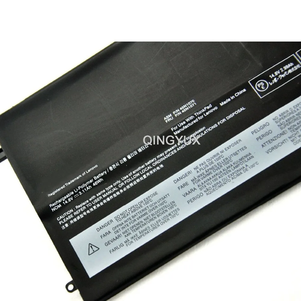 QINGYUX Новый 45N1070 45N1071 14 8 V 46Wh 3110mAh Аккумулятор для ноутбука Lenovo ThinkPad X1 Carbon 3448 3460 3444 X1C 4