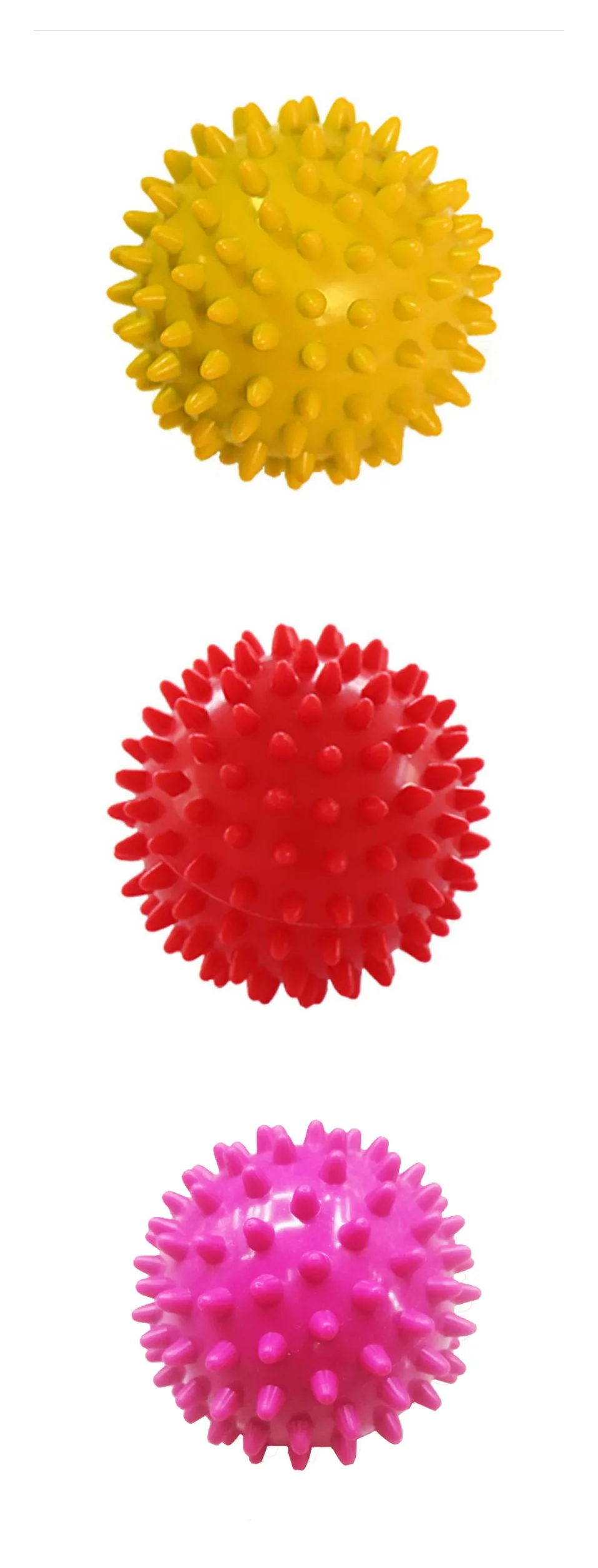 Шипованные массажные мячи для фитнеса из ПВХ, тренировочный портативный шар для физиотерапии, пусковая точка, мячик ежика, массажный мяч для рук, Feets