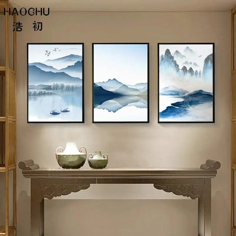 Китайская чернильная живопись HAOCHU пейзаж холст натюрморт художественный плакат