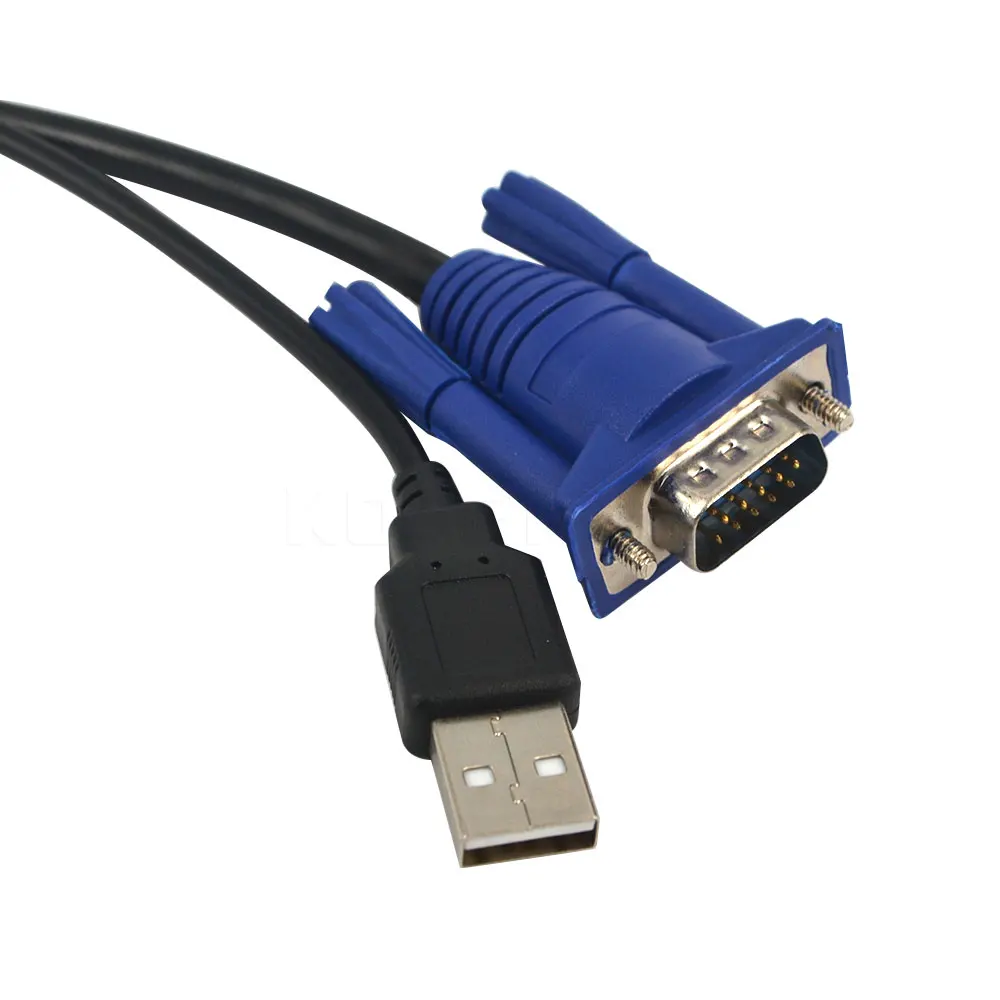 Kebidumei Новое поступление 1 5 м KVM переключатель 15 Pin VGA штекер USB A/B кабель Шнур для SVGA