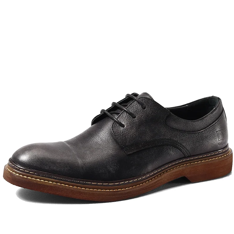 Винтажная обувь ручной работы из воловьей кожи классические мужские оксфорды с