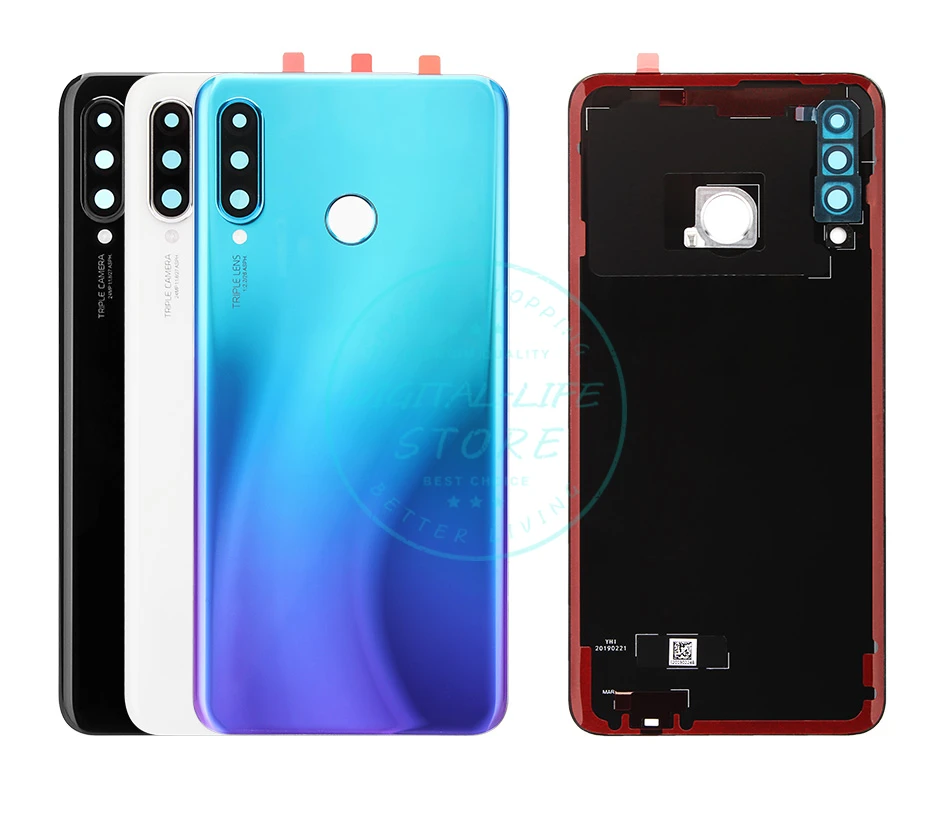 Для huawei Nova 4e/P30 Lite оригинальная Задняя крышка батареи+ камера Стекло Объектив батарейный корпус двери P30Lite запасные части