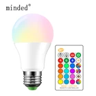 Светодиодная RGB-лампа E27, 51015 Вт, 85-265 в, 16 цветов