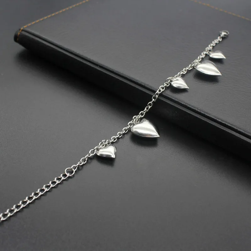 Женский браслет цепочка из нержавеющей стали в виде сердца 2018|Браслеты с шармами|