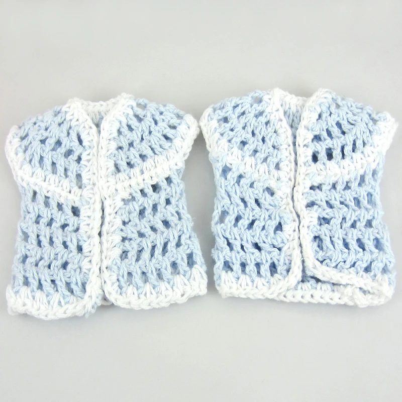 12 шт ручной работы миниатюрный вязаный крючком жилет для детского душа крещение