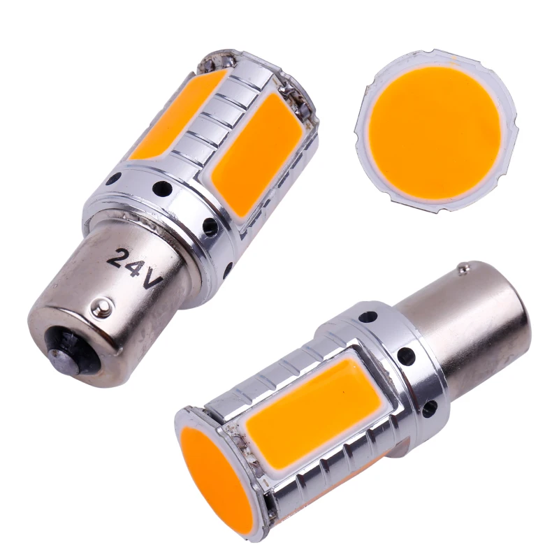 2 шт. CANBUS 12В 24В P21W BA15S BAU15S PY21W S25 1156 COB светодиодный резервный фонарь для автомобиля