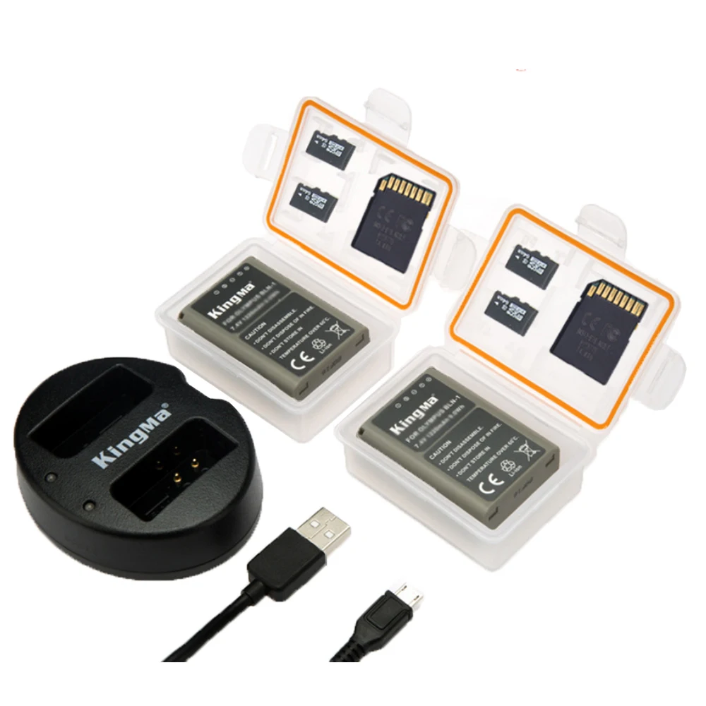 KingMa BLN-1 BLN1 PS-BLN1 Battery (2 pack)and Dual USB Charger for Olympus OM-D E-M1 E-M5 Mark II PEN-F E-P5 EM1 EM5 PENF EP5 images - 6