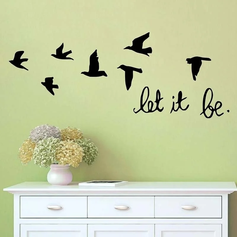 Let it be Black birds Dove виниловая настенная наклейка художественные настенные наклейки
