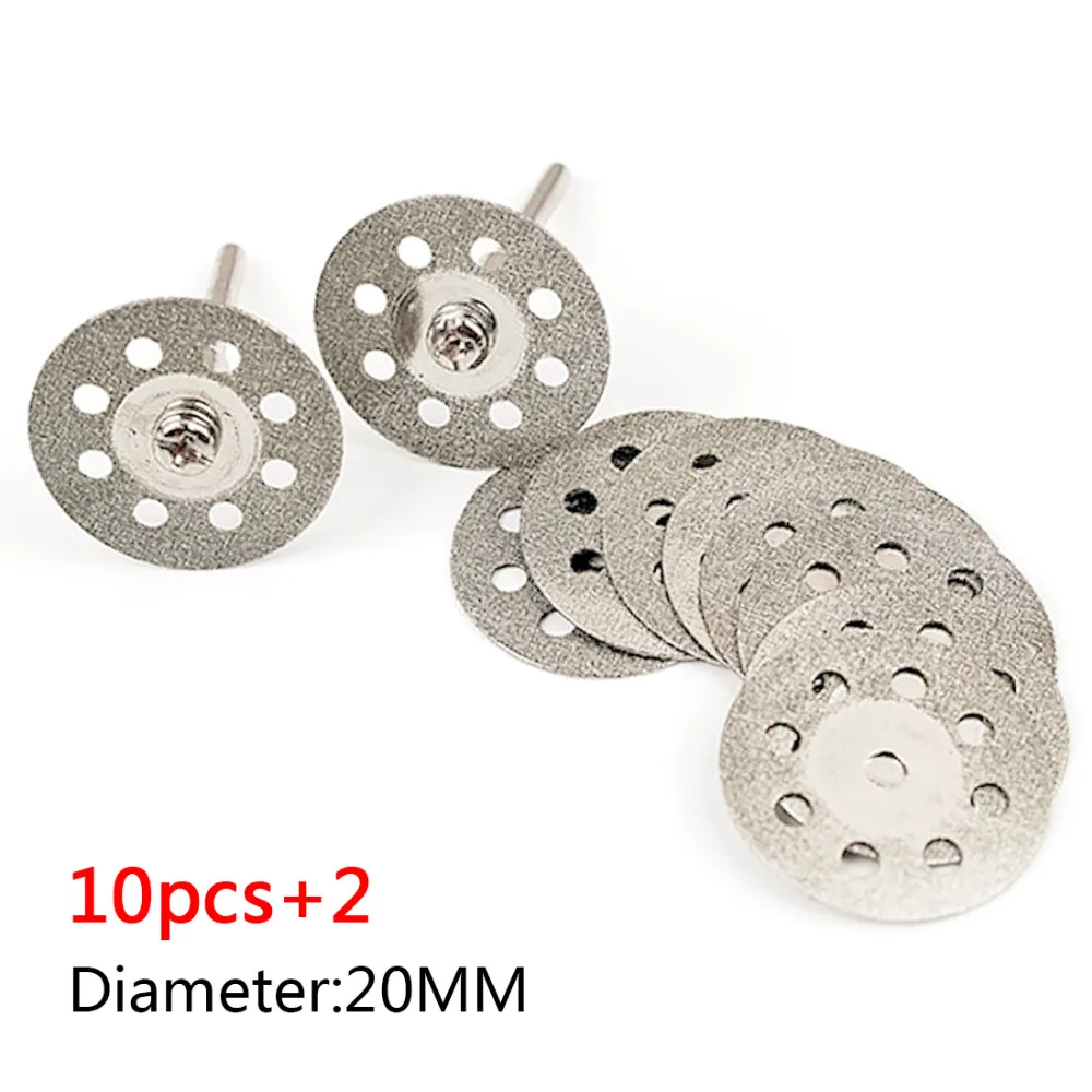 10 шт. 20 мм двухсторонние режущие диски с алмазным покрытием металлический