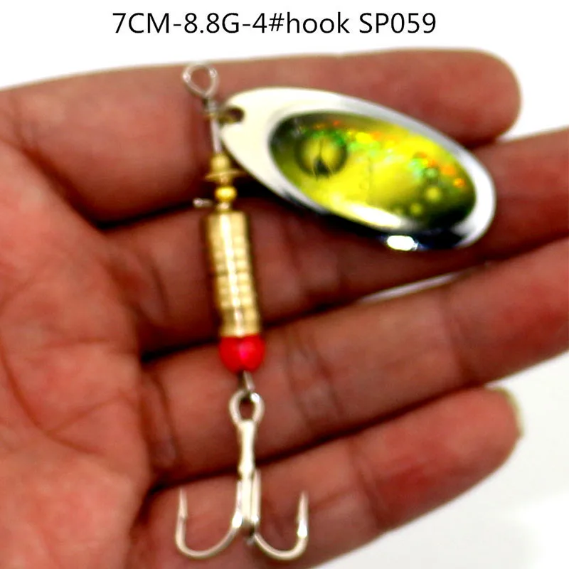SP059 Hengjia жесткий металлические Spinnerbaits лезвие блестки прикормы Spinner ложки приманки PESCA рыболовные снасти с Крючки - Цвет: SP059