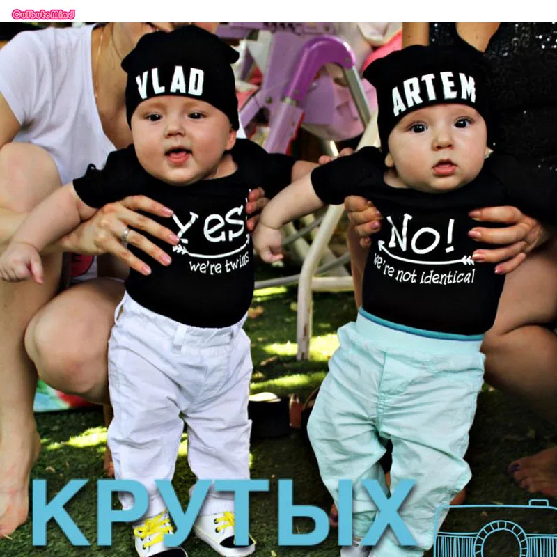 Culbutomind Yes We are Twins No идентичный принт Одежда для новорожденных мальчиков и девочек