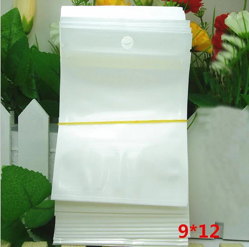 

9*12cm 2000 pcs White translucent pearl film zip lock bag, Reusable pearled film plastic pouch with front clear zipper grip seal