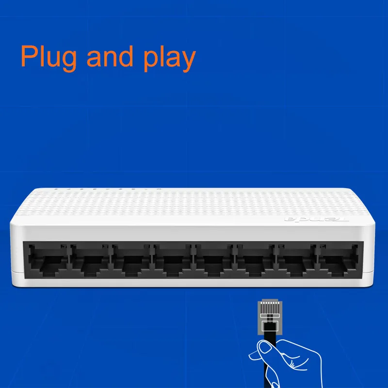 Tenda S108 Ethernet-коммутатор 8 Порты и разъёмы Настольный Ethernet сетевой коммутатор gigabit