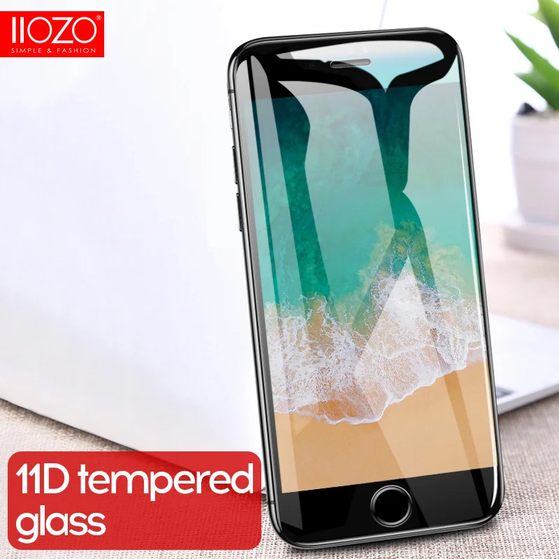 11D полное покрытие Закаленное стекло пленка для iPhone 6 7 8 7plus X XR XS MAX с 9H анти-синий светильник круглый изогнутый край протектор экрана
