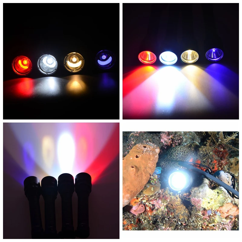 TMWT подводный дайвер фонарик XM-L2 led T6 свет лампы Водонепроницаемый 18650 аккумуляторная батарея белого и желтого цвета свет