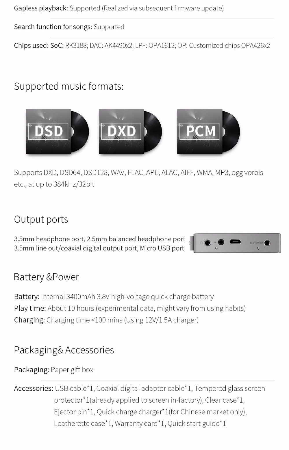 FIIO X5S 64GB X5 3nd Gen обновленная версия Android-based wifi Bluetooth APTX портативный mp3-плеер с 64G встроенным накопителем