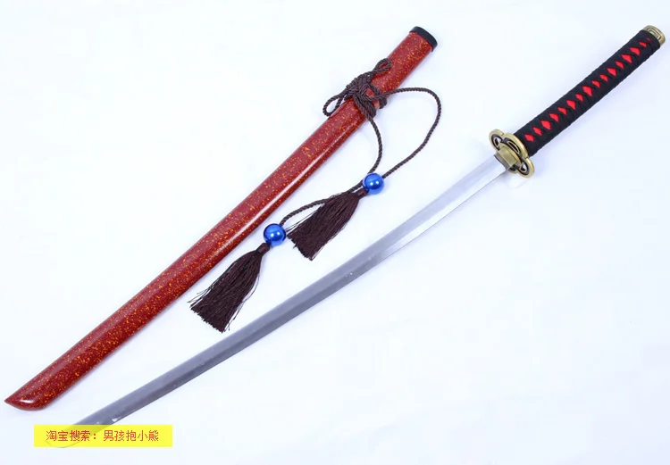 S0422 онлайн игры аниме TOUKEN RANBU ICHIGO HITOFURI KATANA манга меч W/Красный или оранжевый ножной