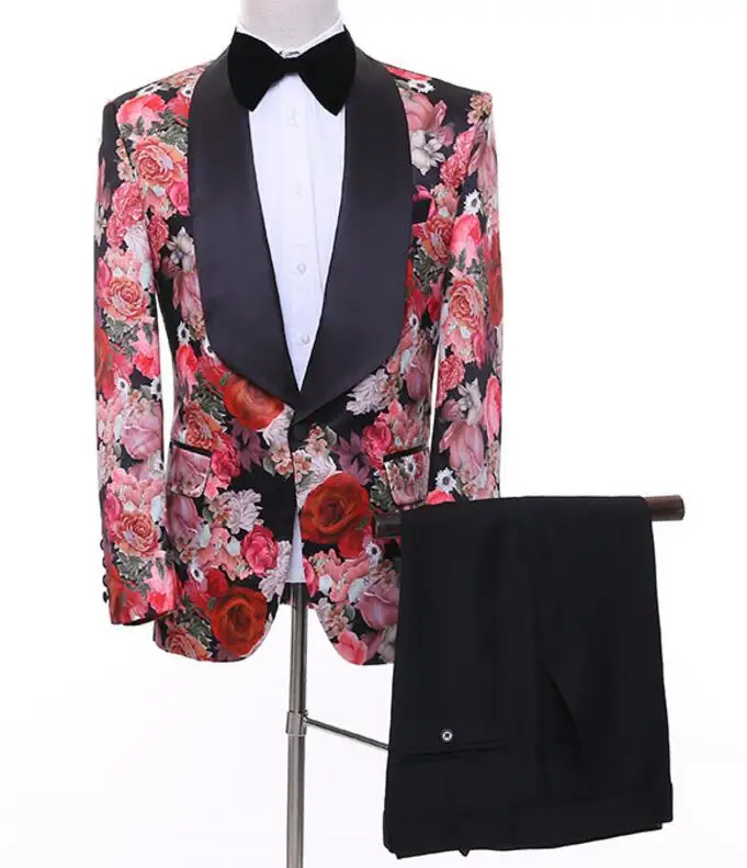 

S-5XL / Hot / Spring Men's New Fashion Two-piece Slim Small Suit Professional Dress Suit Groom Wedding Dress