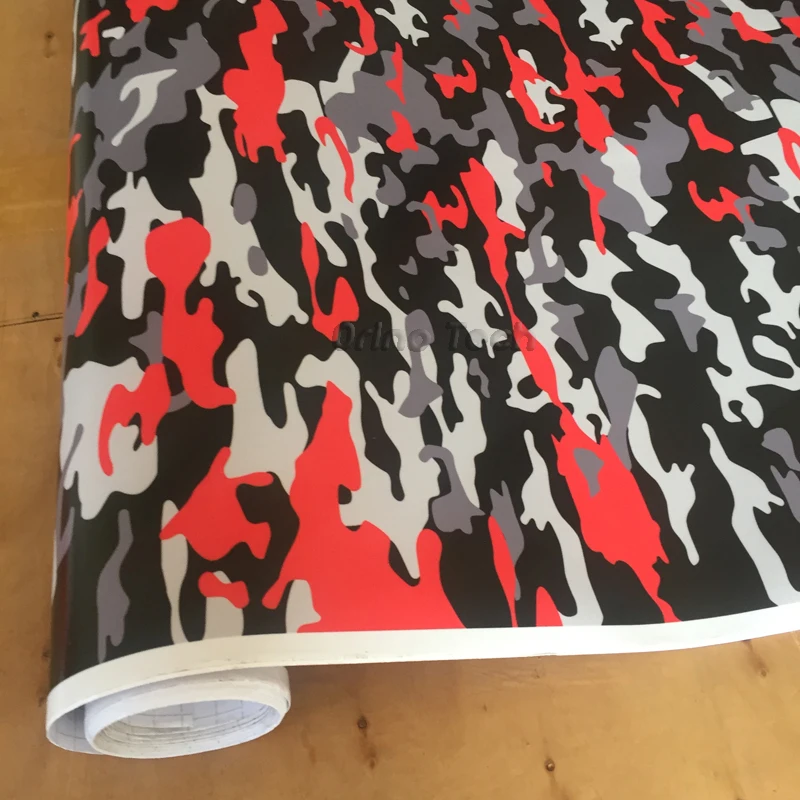 Черная красная камуфляжная виниловая пленка ORINO автомобильная наклейка без
