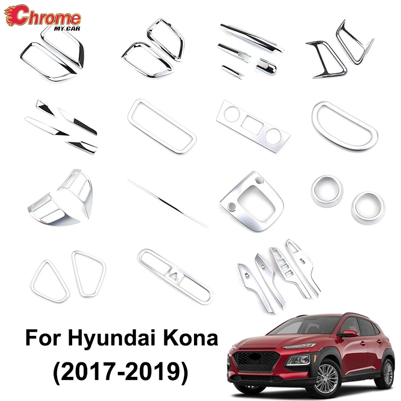 Для Hyundai Kona Encino Kauai 2017 2018 2019 Хромированная передняя и задняя противотуманная фара