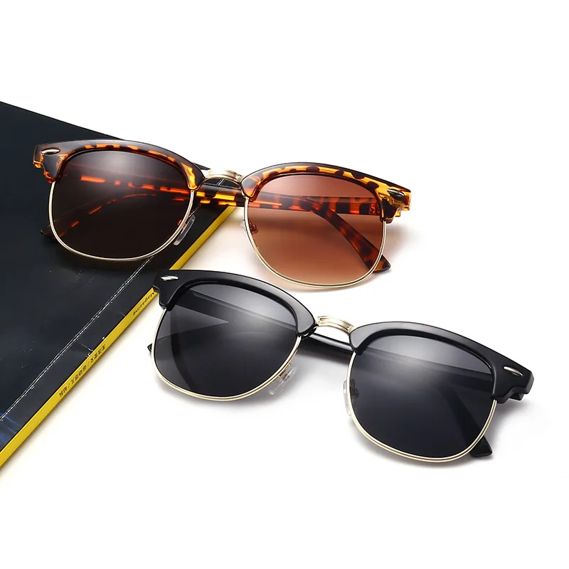 2018 модные новые солнцезащитные очки для мужчин/женщин ретро с заклепками высокое