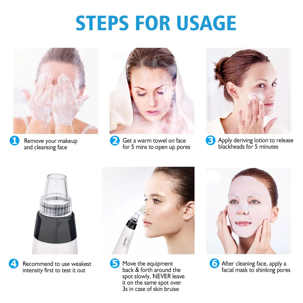Пылесос для удаления угрей и электрическая машина очистки лица ухода за