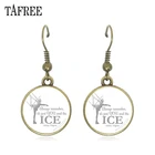 Висячие серьги TAFREE в виде коньков, стеклянный купол, часы, Подвесные серьги, винтажные украшения для женщин, висячие серьги, подарок, ювелирные изделия ST05