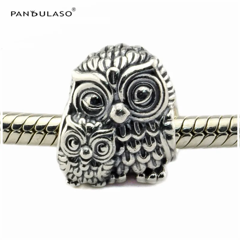 Ночной эльф Очаровательная Совы шарма бусины 100% 925 серебряные ювелирные изделия