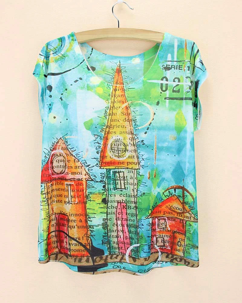 Новинка 2015 летняя футболка винтажные футболки топ женская с коротким рукавом и